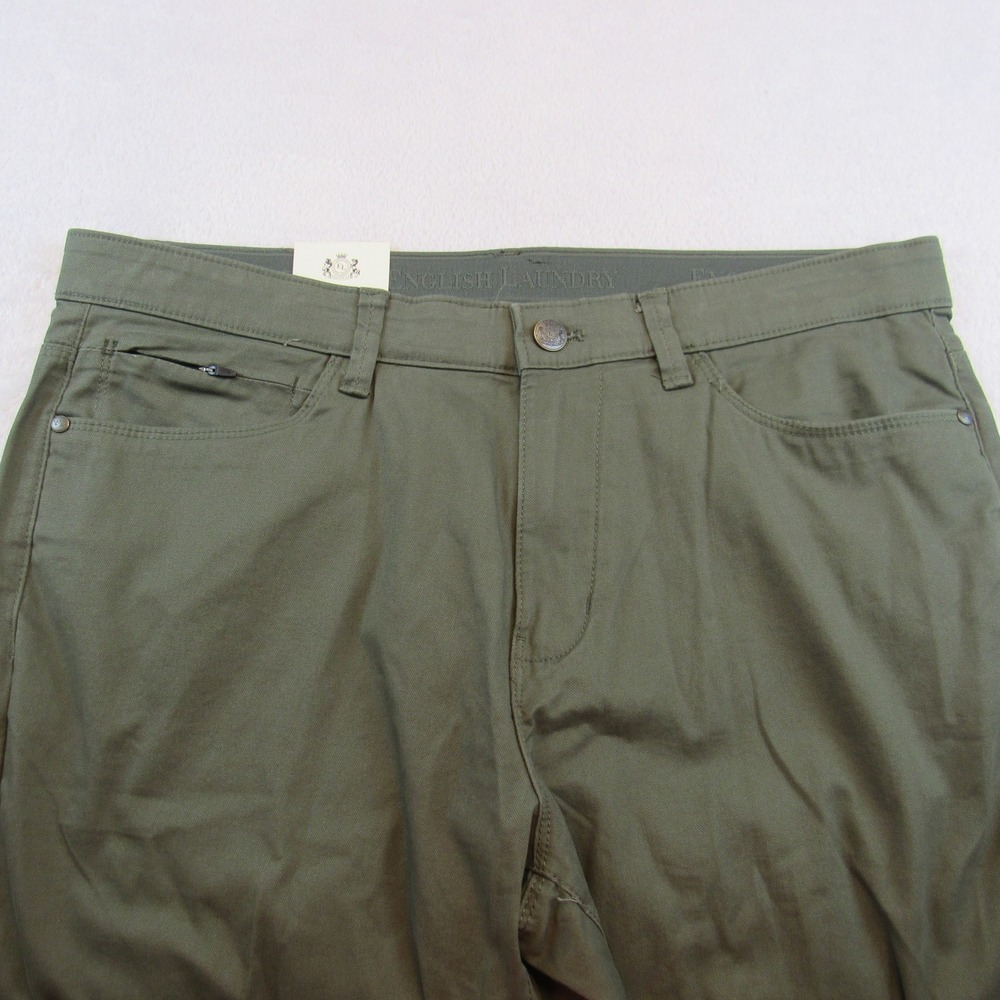 English Laundry Pants Mens 34x32 Green New 5-Pocket Comfort Waist Twill 1529173